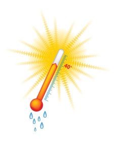 Extreme heat summer thermometer sun vector weather